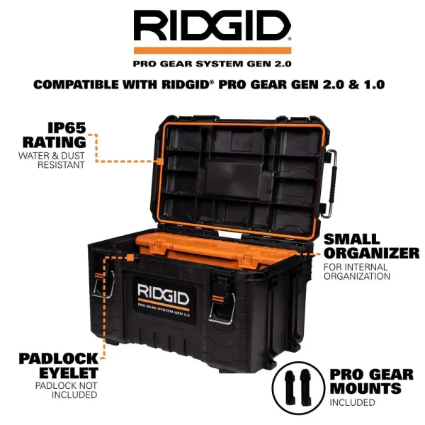 254067 2.0 Pro Gear System 22 in. Modular Tool Box Storage and Organizer
