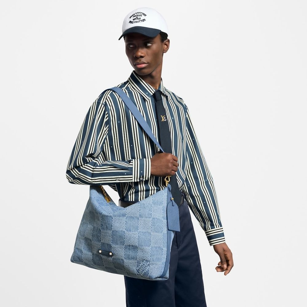 Louis Vuitton Vagabond Hobo Blue 15 Inches N00202