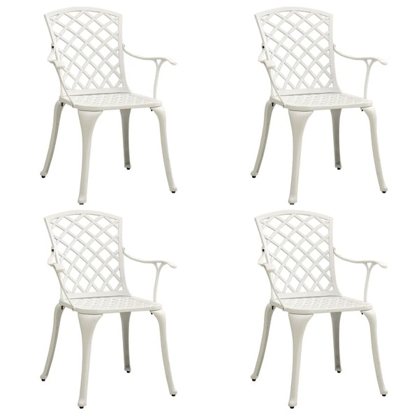 vidaXL 5 Piece Bistro Set Cast Aluminum White