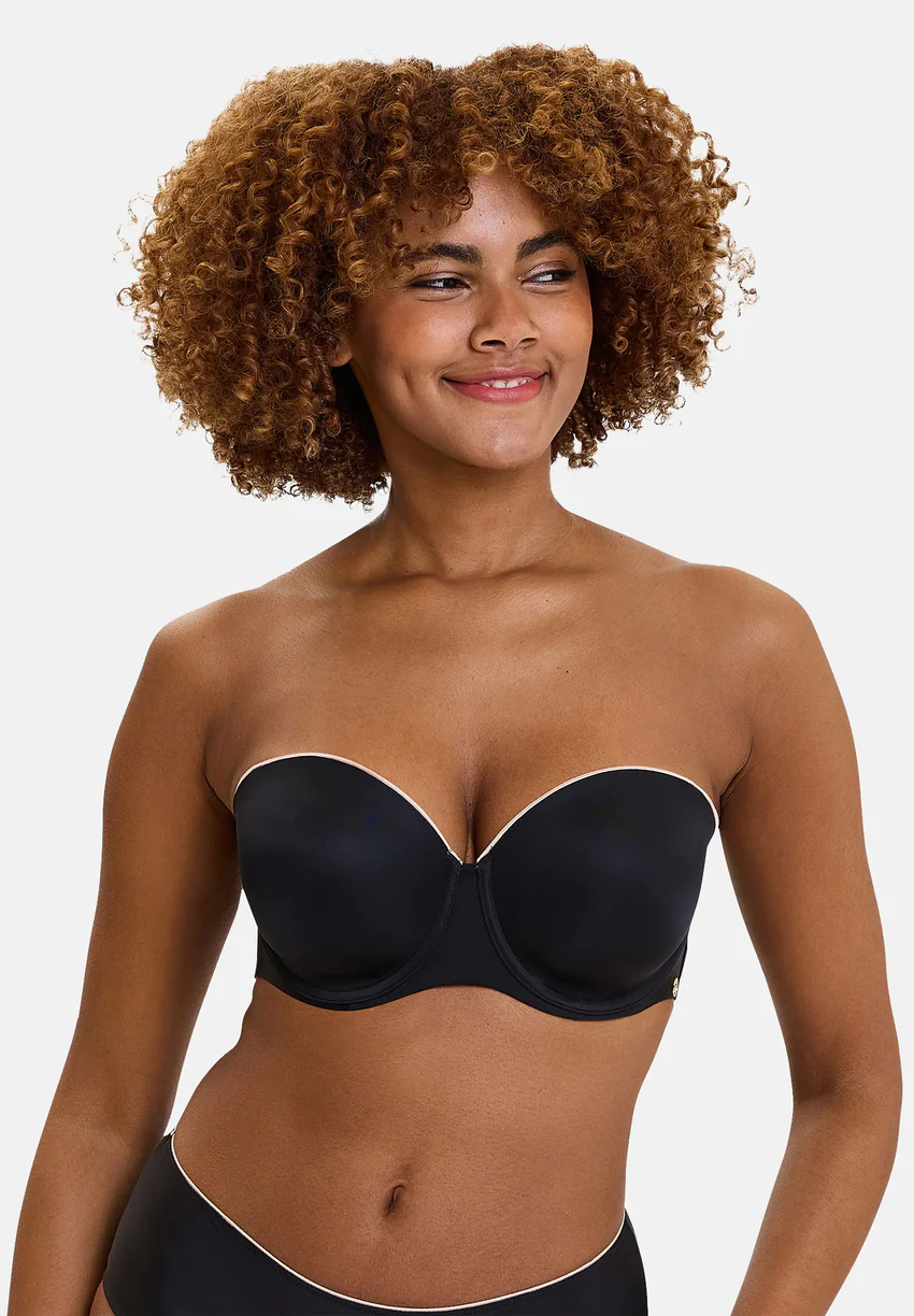 Soutien-gorge bandeau avec armatures Unseen Noir / Blush