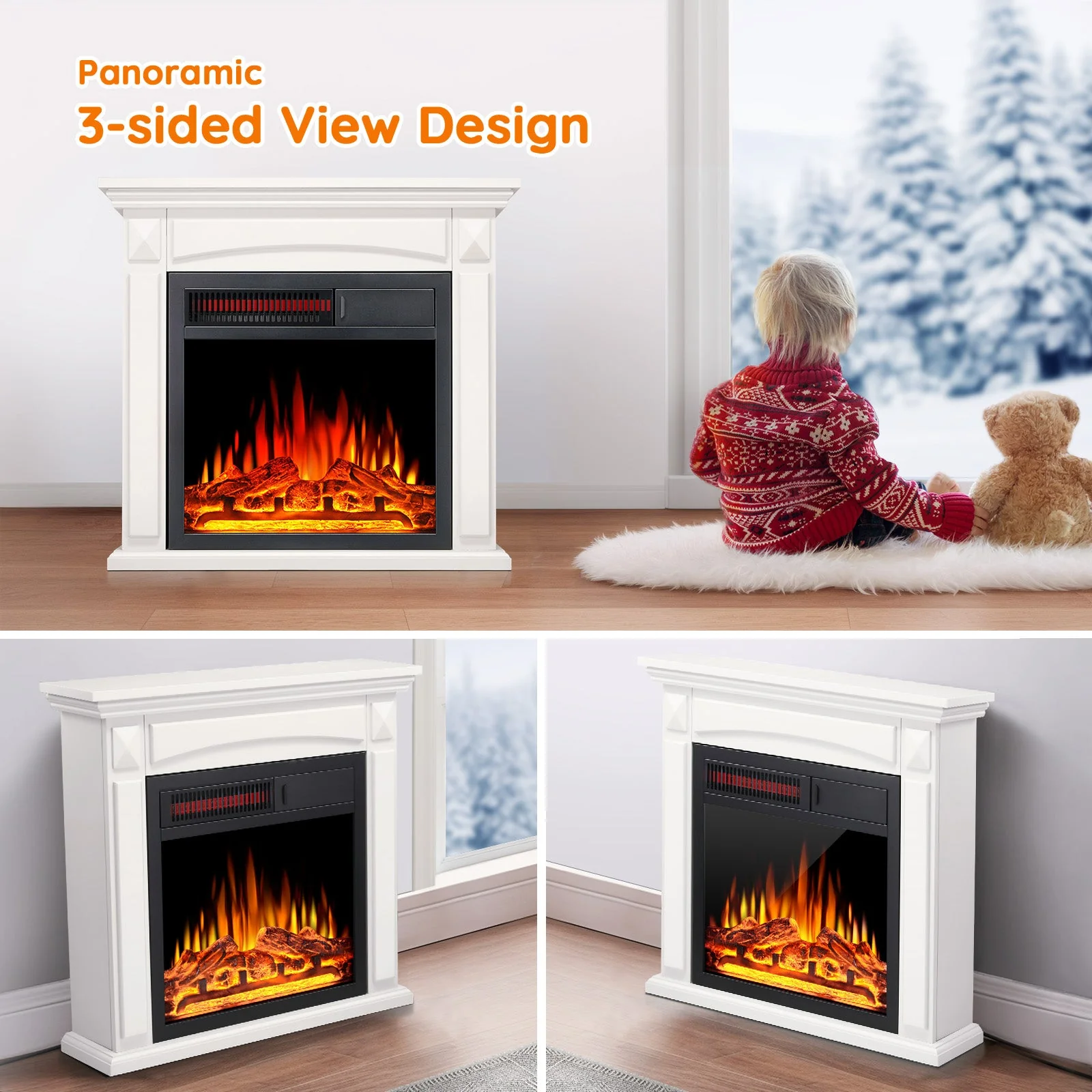 25'' Electric Fireplace with Mantel M1806