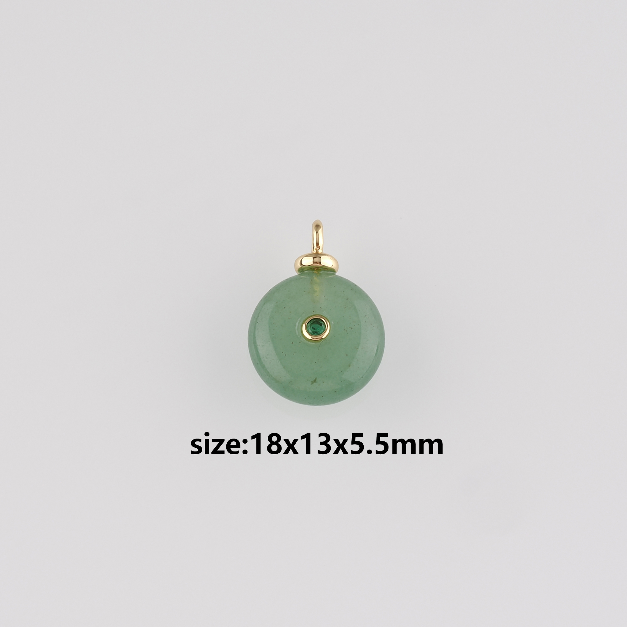 18K Gold Filled Round Pendant,Natural Stone Earrings Necklace for DIY Jewelry Making Supply