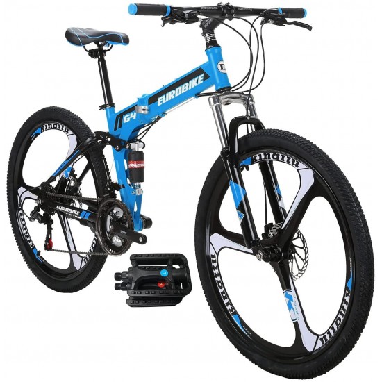 G4 Mountain Bike 26 Inches 3 Spoke Wheels Dual Suspension Folding Bike 21 Speed MTB
