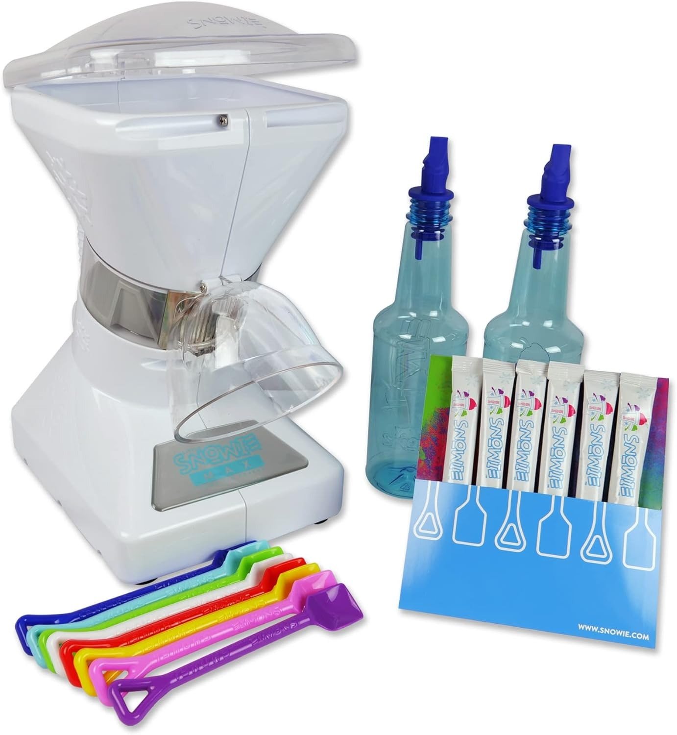 Snow Cone Machine – Premium Shaved Ice Maker, With Powder Sticks Syrup Mix, 6-Stick Kit, Light Blue