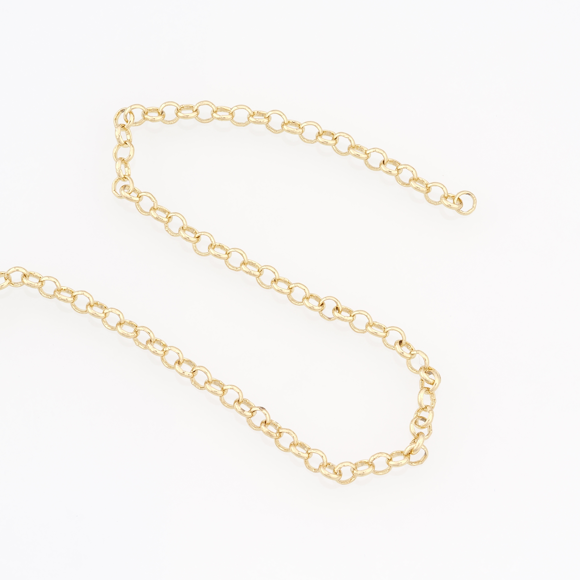 18K Gold Filled Round Chain Necklace,Minimalist Link Chain,Gold Rolo Chain Necklace for Women DIY Jewelry Making Supply
