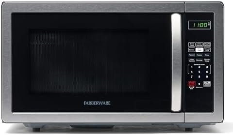 1.1 Cu. Ft. Countertop Microwave Oven – 1000 Watts Power, Auto Cook Settings, Defrost, Easy Clean and Child Safety Lock – Stainless