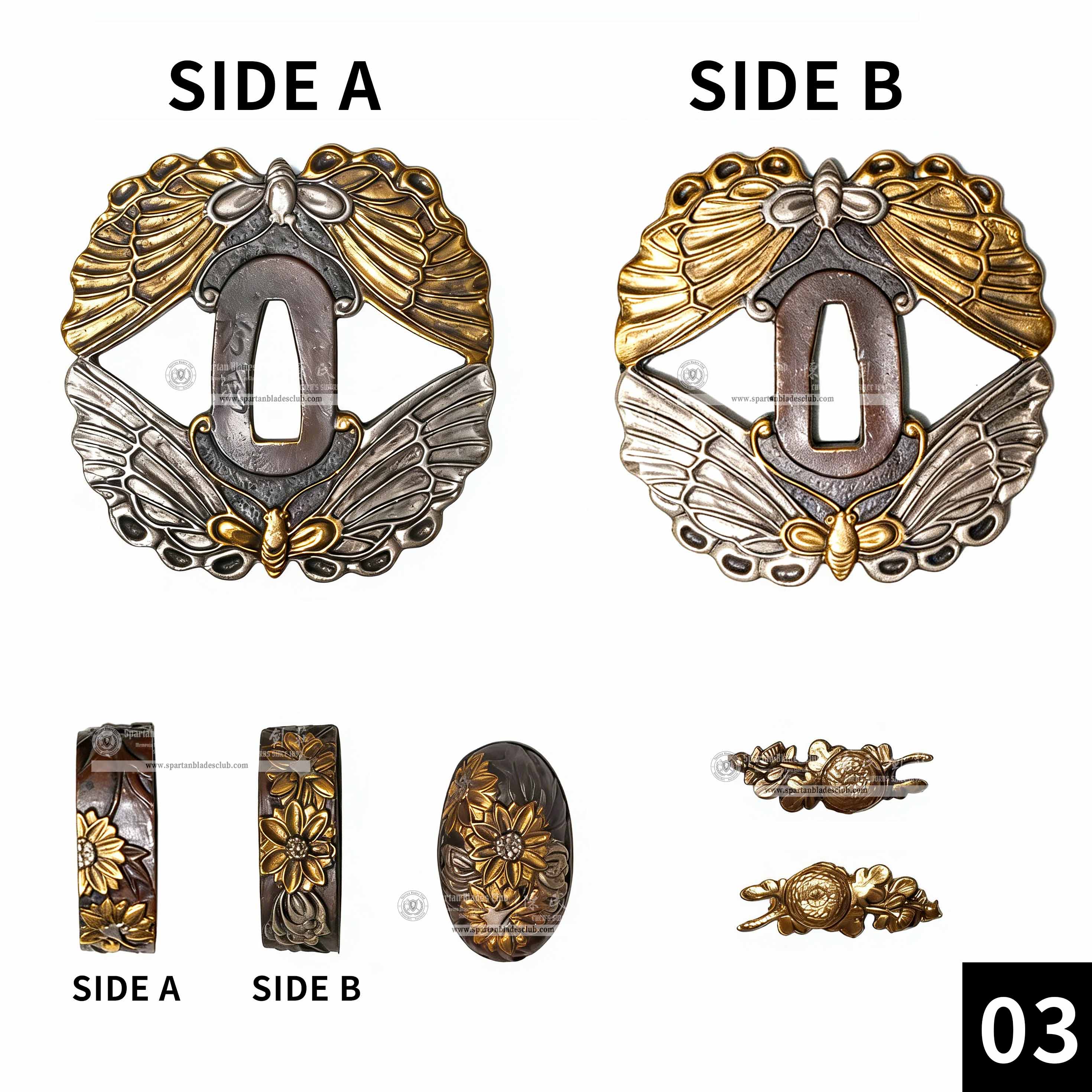 Custom Your Katana | Insect | Complete Set Fittings (Brass Gilded) | Spartan Blades Club | CHEN'S SWORDS 1892 - Spartan Blades Club - 陳氏劍莊1892