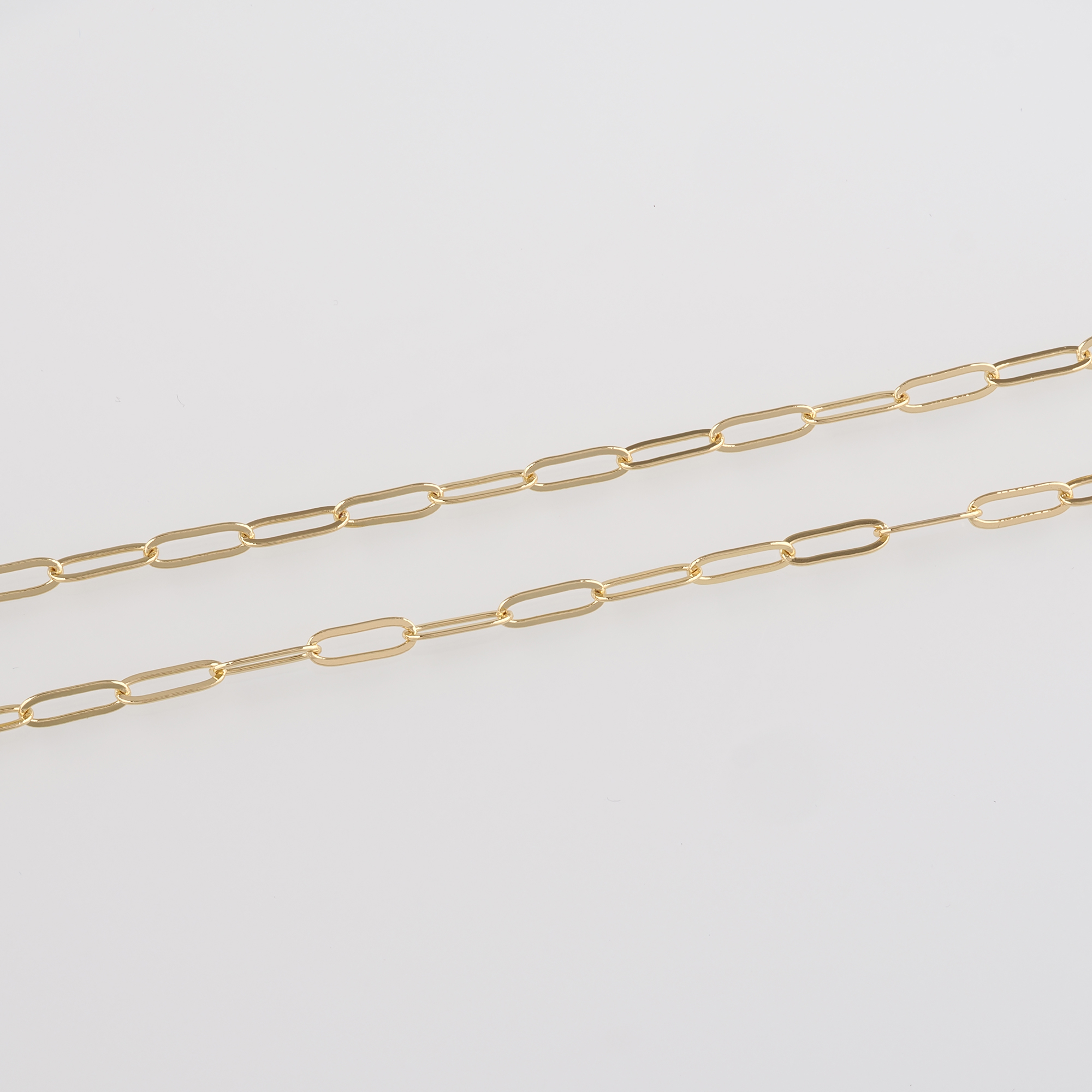 18K Gold Filled Paper Clip Chain Necklace,Dainty Link Chain,Gold Oval Chain Necklace for DIY Jewelry Making Supply