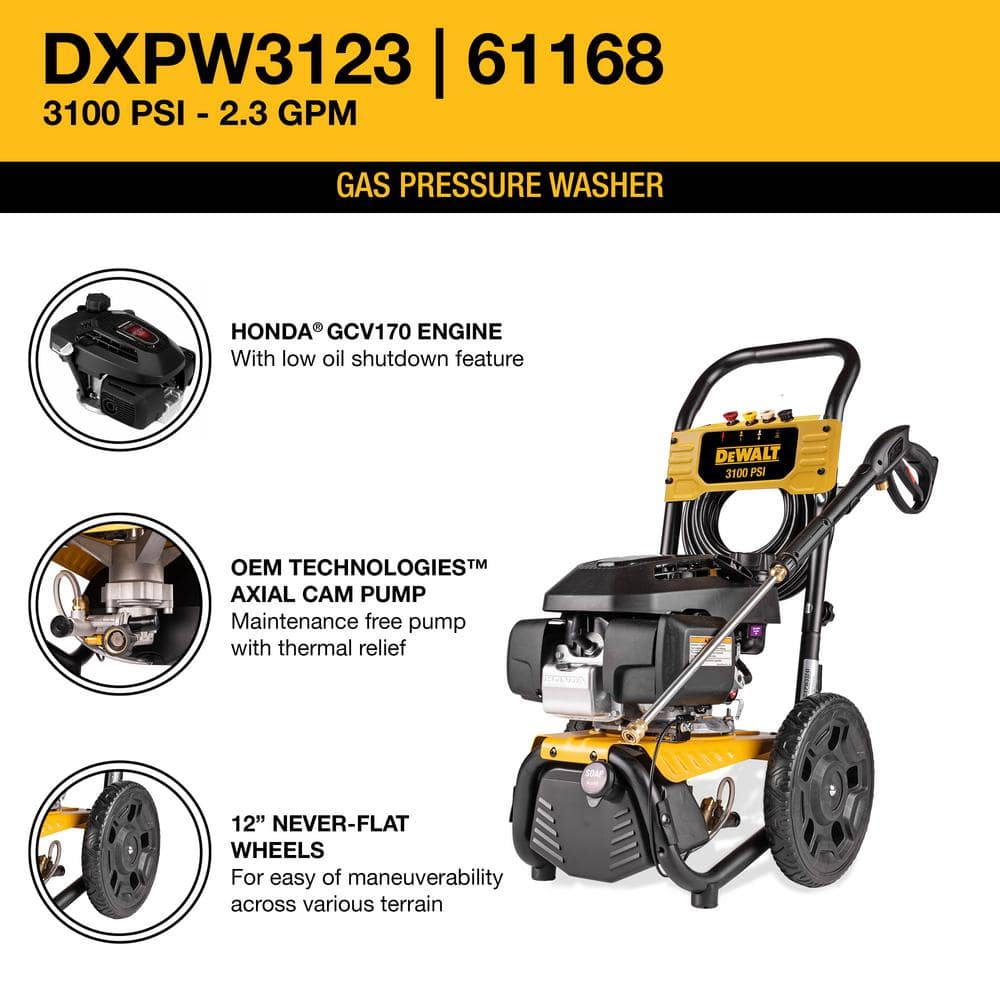 DEWALT 3100 PSI at 2.3 GPM Cold Water Professional Gas Pressure Washer DXPW3123