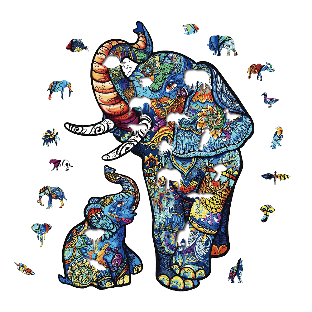 Animal Wooden Puzzle-Lovely elephant