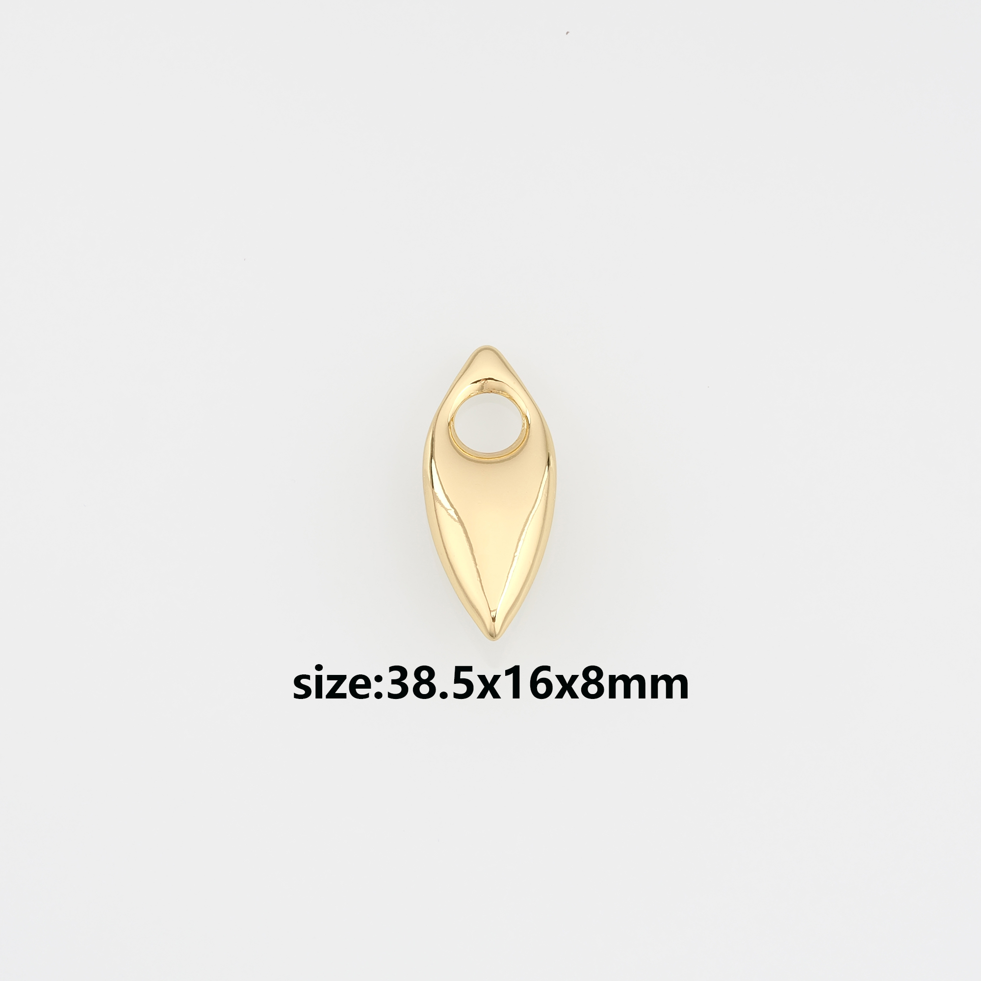 18K Gold Filled Oval Pendant,Dainty Oval Charm Earrings Necklace for DIY Jewelry Making Supply