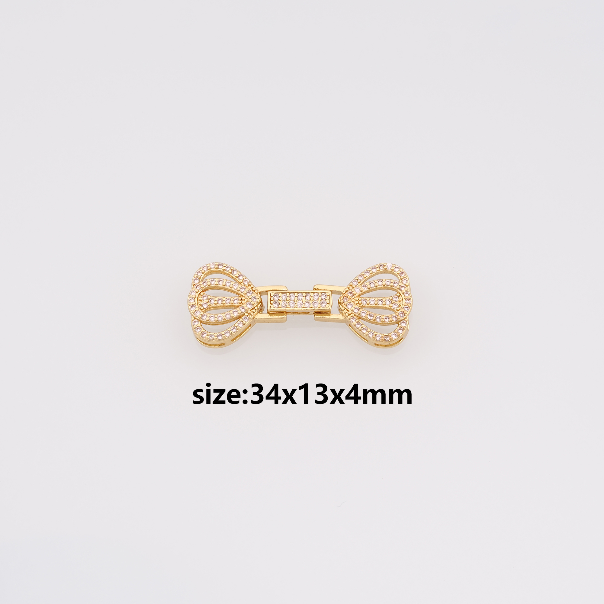 18K Gold Filled End Clasp,CZ Hook Clasps,Connector End Cap Clasp for DIY Jewelry Necklace Bracelet