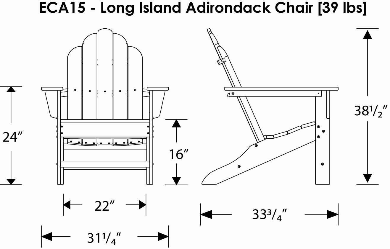 POLYWOOD Long Island Adirondack Chair - Sand
