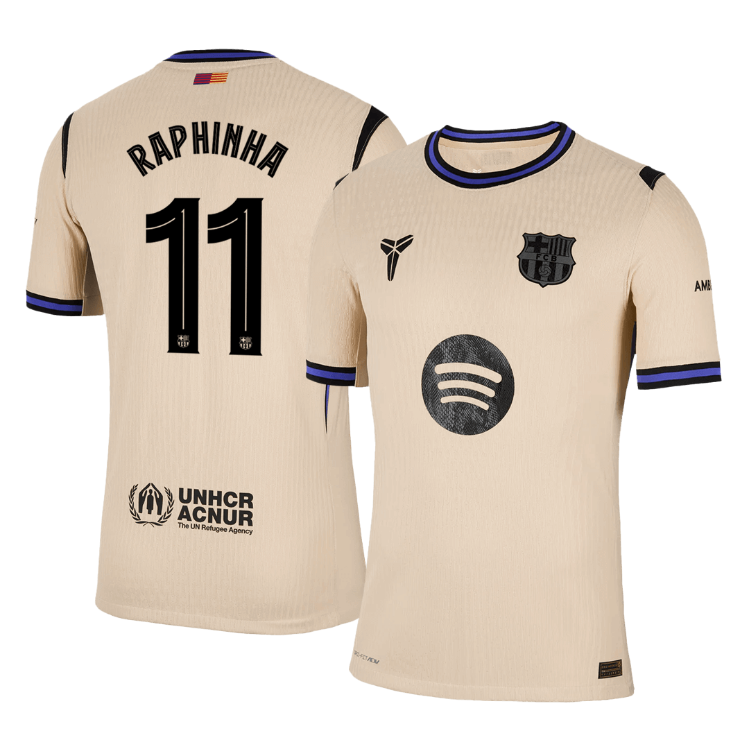 RAPHINHA #11 Barcelona Away Player Version Jersey 2025/26 - UCL