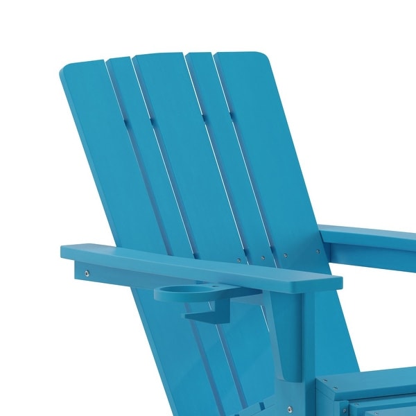 AllWeather Adirondack Chair with Pullout Ottoman and Cupholder