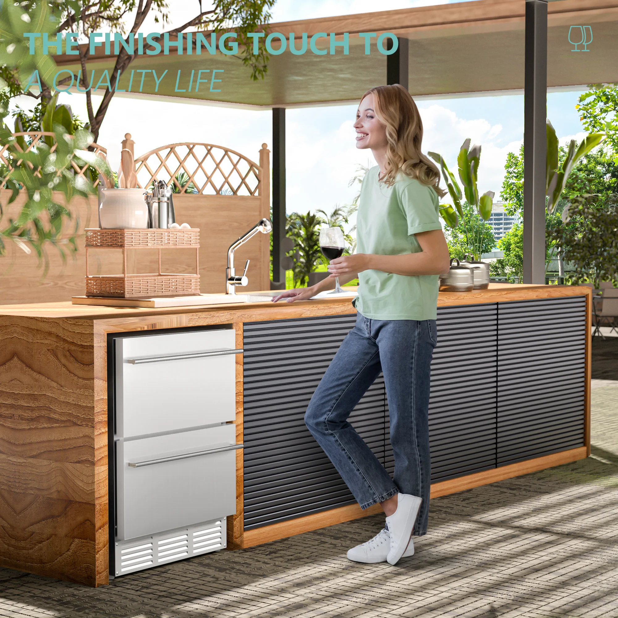 24 Inch Under Counter Double Drawer Fridge Trustworthy Quality