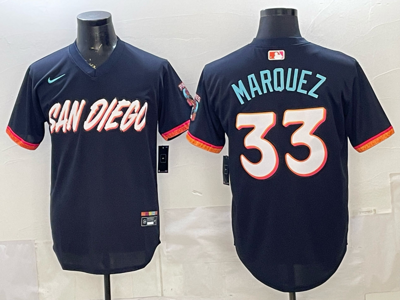Men's San Diego Padres German Marquez #33 Obsidian 2026 City Connect Stadium Jersey