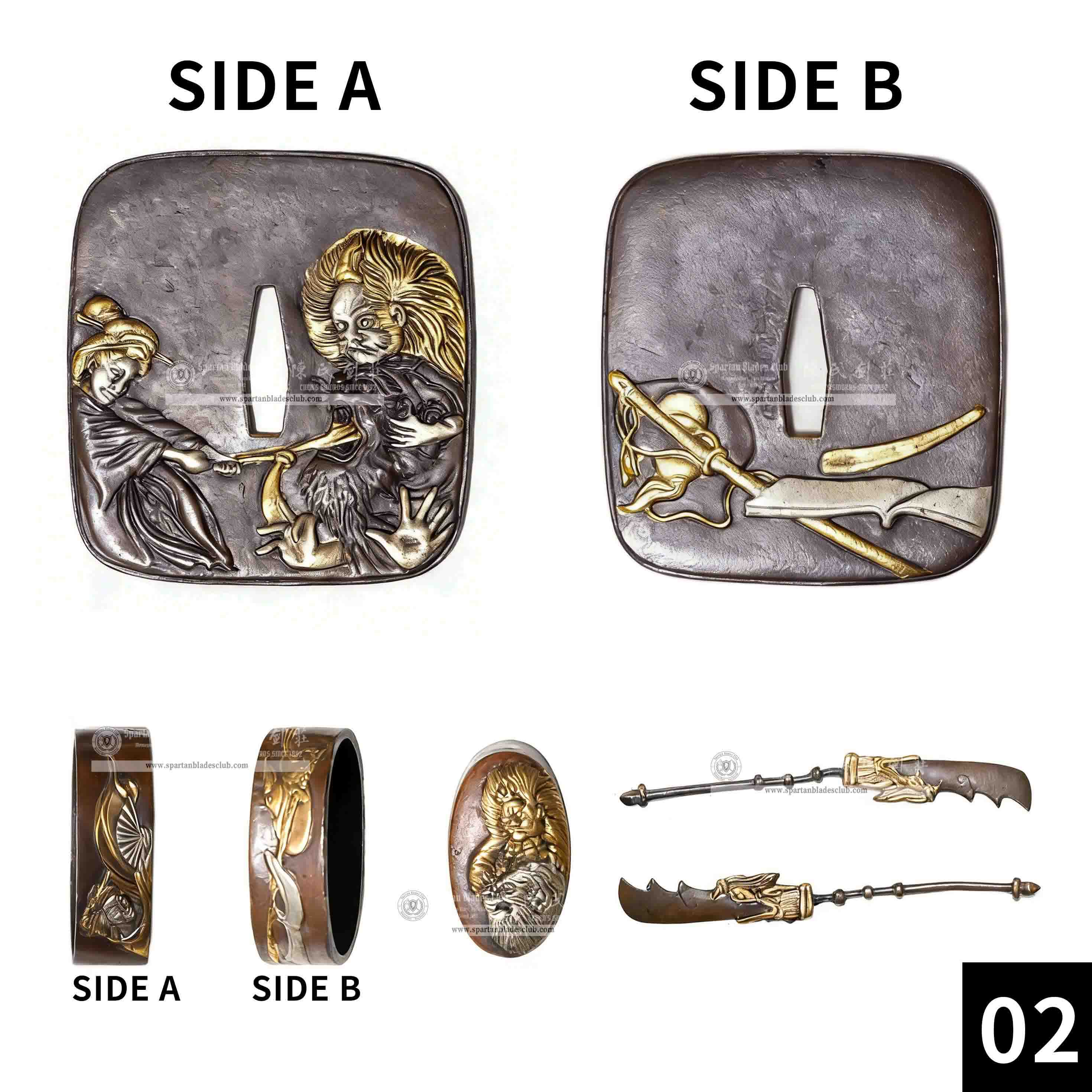 Custom Your Katana | Character | Complete Set Fittings (Brass Gilded) | Spartan Blades Club | CHEN'S SWORDS 1892 - Spartan Blades Club - 陳氏劍莊1892