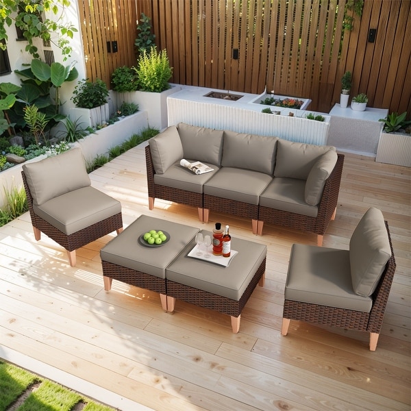 5Piece 3Seat Sofa with Modular Sofa Ottoman