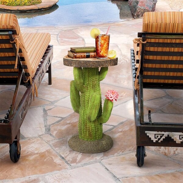 Design Toscano Saguaro Cactus Arizona Desert Sculptural Table,Full Color
