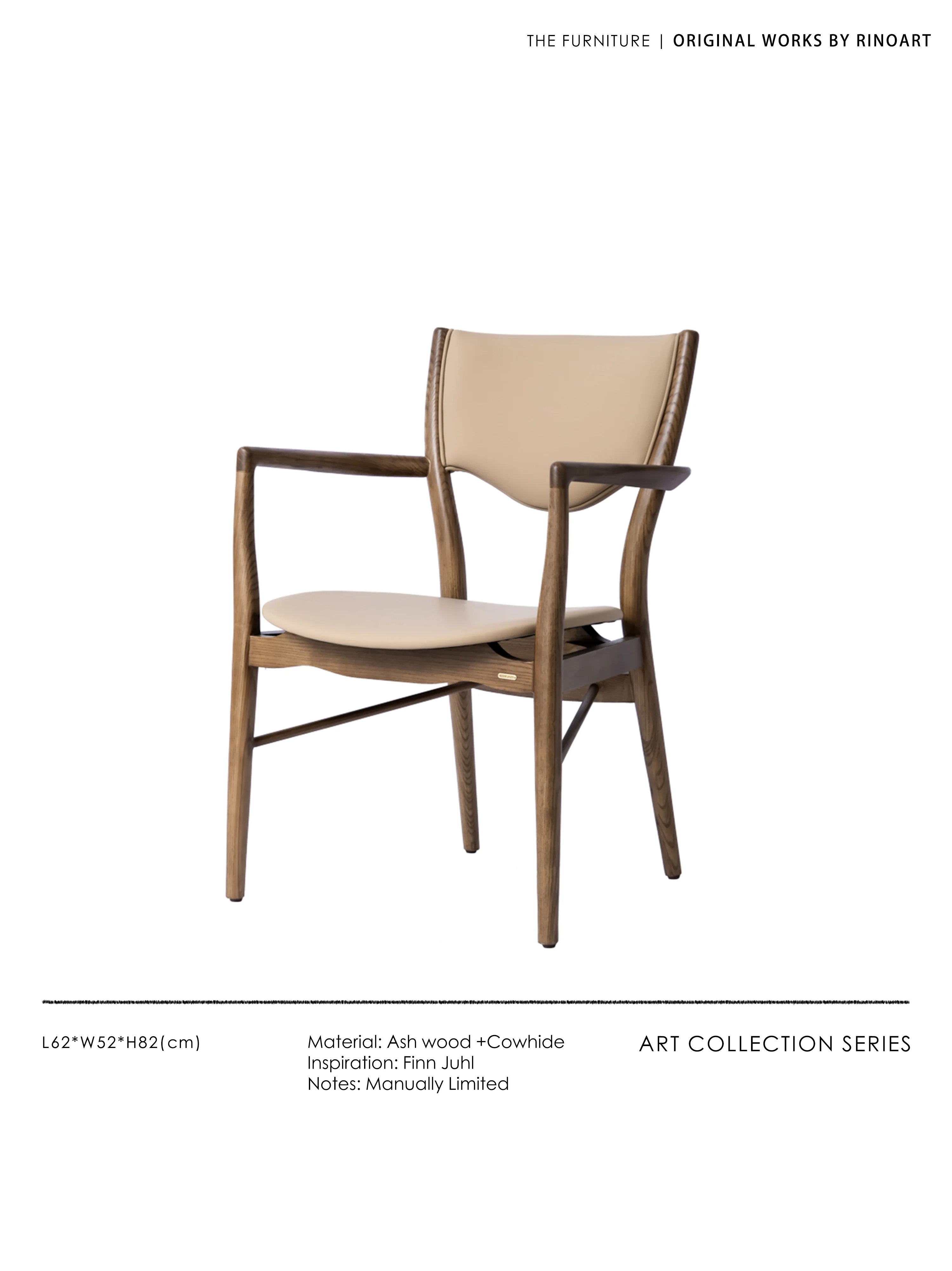 CH054 - Genuine Cowhide with Solid Wood! Danish Ergonomic Chair Italian Chair White Waxwood Dining Chair Leisure Chair