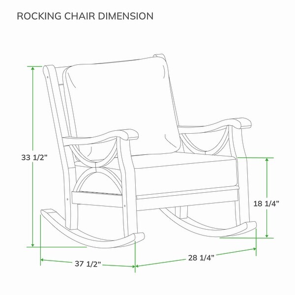 Cambridge Casual Lowell Teak Patio Rocking Chair