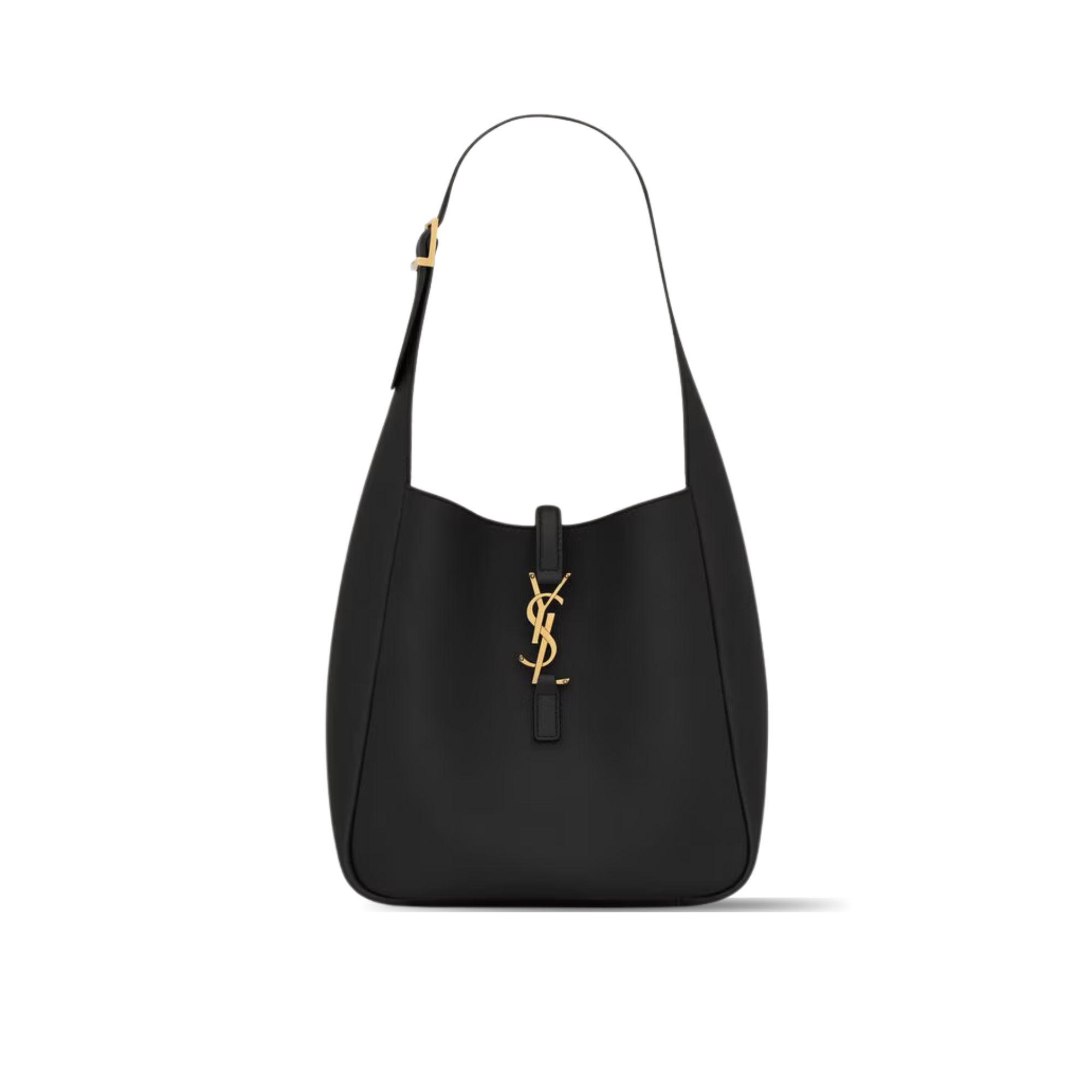 Saint Laurent Le 5 A 7 Soft Small Hobo Bag In Smooth Leather Black 27cm