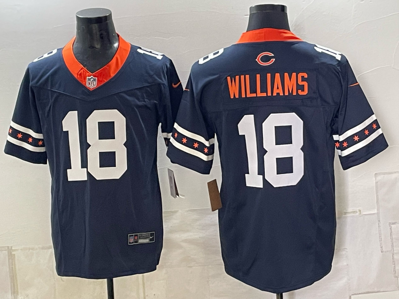 Men's Chicago Bears Caleb Williams #18 Navy Team Game Jersey