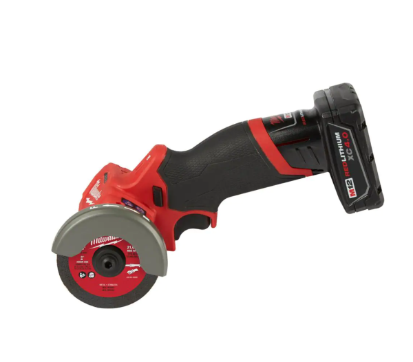 2522-21XC-2415-20 M12  12V 3 in. Lithium-Ion Brushless Cordless Cut Off Saw Kit with M12 3/8 in. Right Angle Drill
