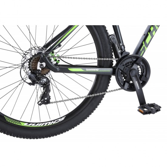 Boundary Men’s Mountain Bike, 29-inch wheels, 21 speeds, Dark Green and Black