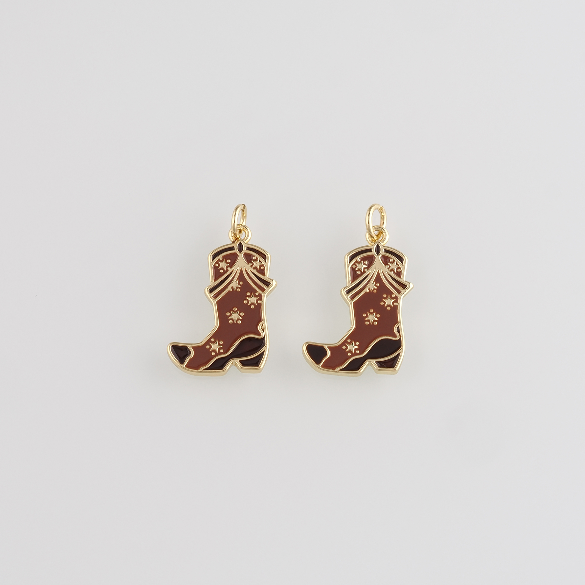 18K Gold Filled Cowboy Boots Pendant,Enamel Shoe Charm Earrings Necklace for DIY Jewelry Making Supply