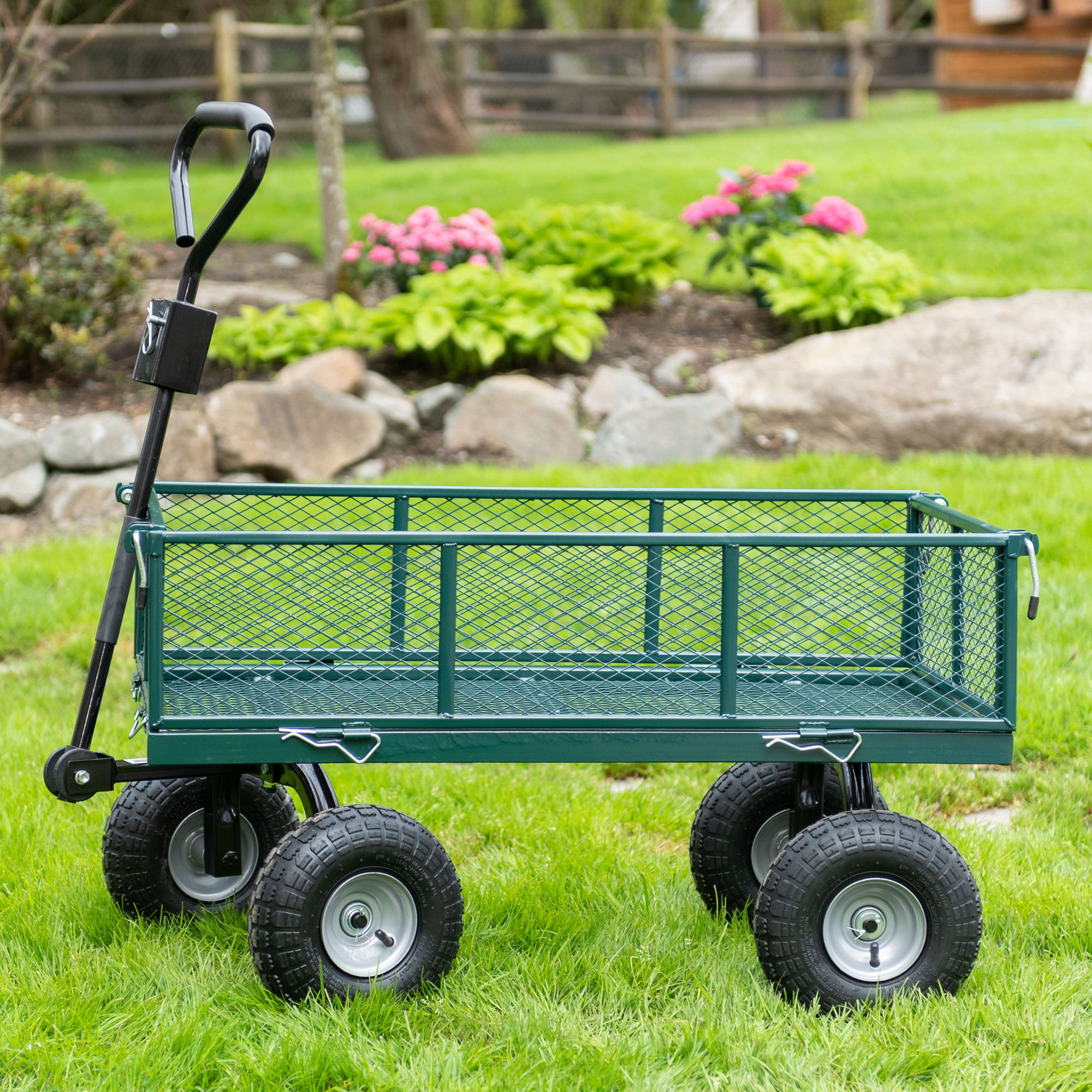 Garden Star 700lb Capacity, 38�� x 20�� Towable Mesh Garden Utility Cart