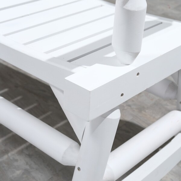 Outsunny 2Person Wooden Rocking Chair Rocker Bench with Relaxing Swinging Motion