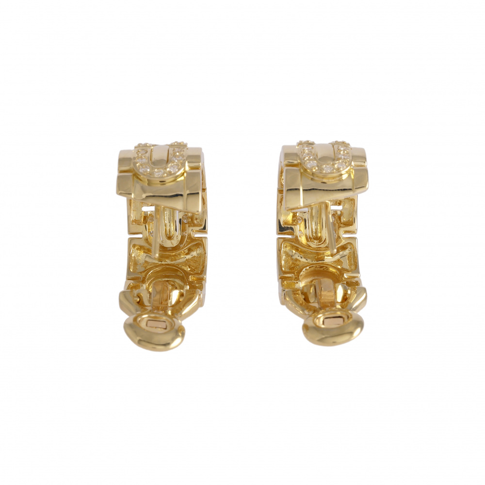 Cartier Panthère Art Deco Earrings 18K Yellow Gold Diamond