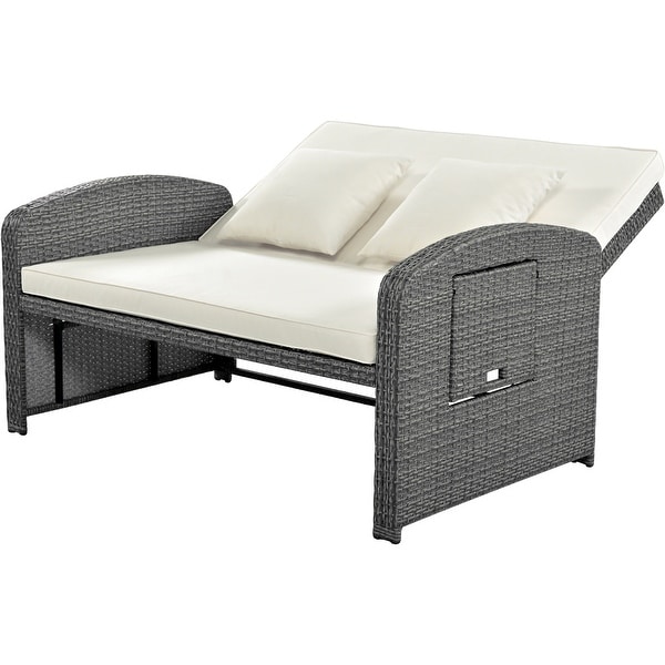 PE Wicker Rattan Reclining Sofa Chair