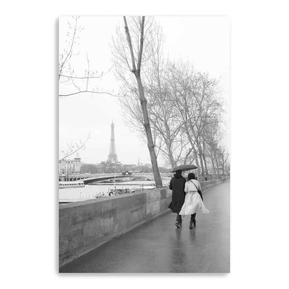 Paris in The Rain I Love Canvas Giclee Gray 16x22 x 24x22 | Polyester