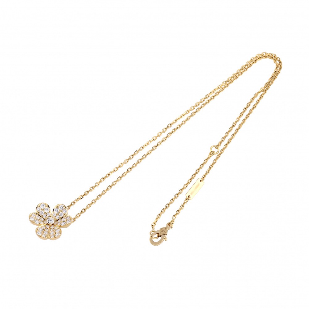 Van Cleef & Arpels Frivole Necklace 18K Yellow Gold Diamond VCRP2V100