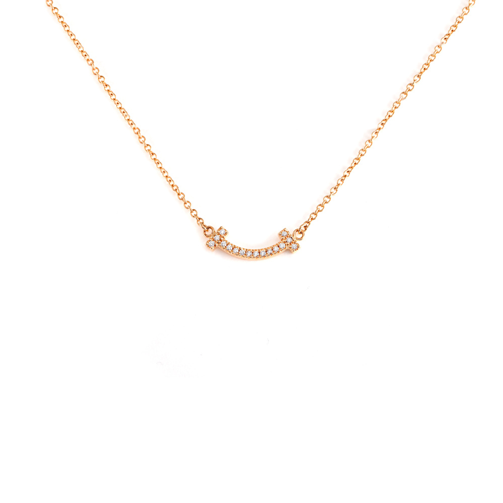 Tiffany & Co. Tiffany T Smile Necklace 18K Rose Gold Diamond 62617772
