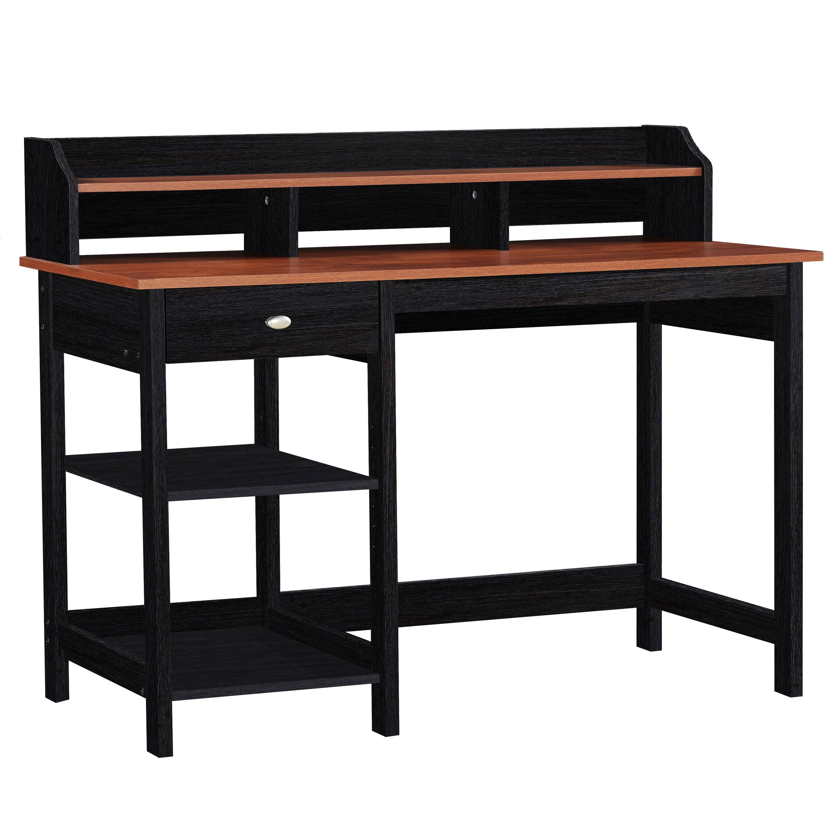 Saint Birch Finley Teak 47-inch Writing Desk with Hutch - Gray Oak