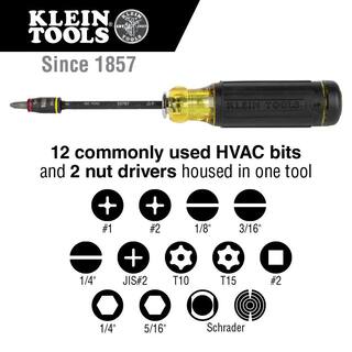 Klein Tools 14-In-1 HVAC Adjustable-Length Screwdriver with Flip Socket 32304
