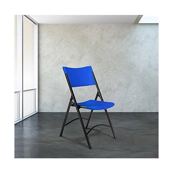 National Public Seating 604 Folding Chair, Blow Molded, Blue