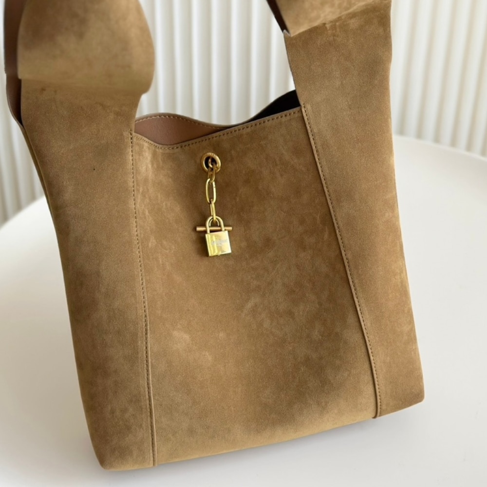 Saint Laurent Tanger In Suede Biscuit Brown 28Cm