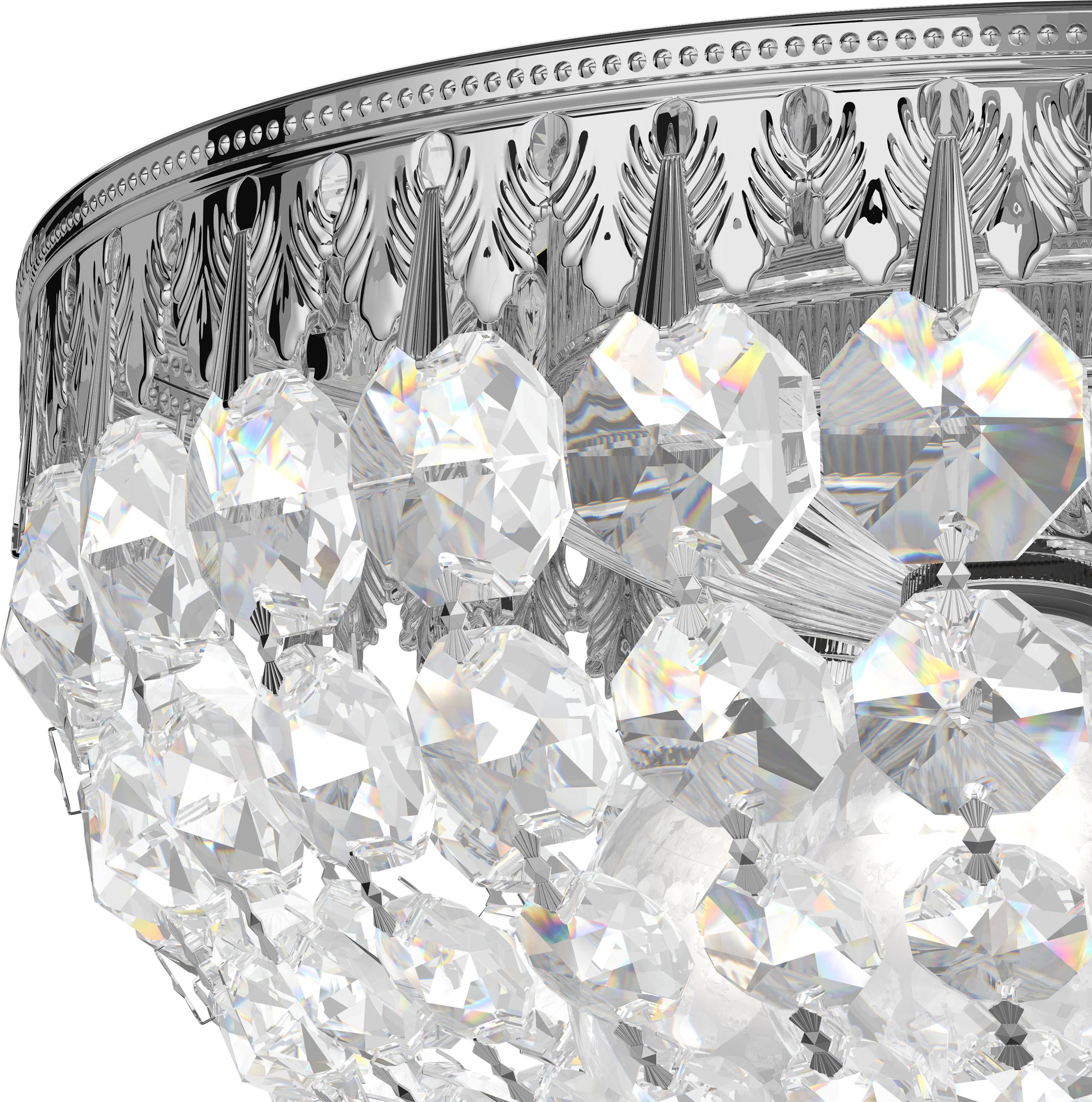 Schonbek 1560-40A Petit Crystal Flush Mount in Silver