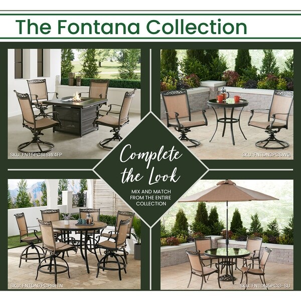 Hanover Fontana 9Piece Dining Set with Eight Swivel Rockers and a 60 In. Square Dining Table