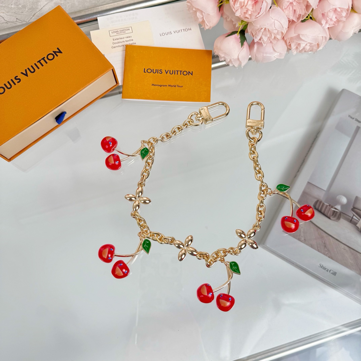 LV x TM CERISE Cherry Bag Charm Chain - cnluxepick