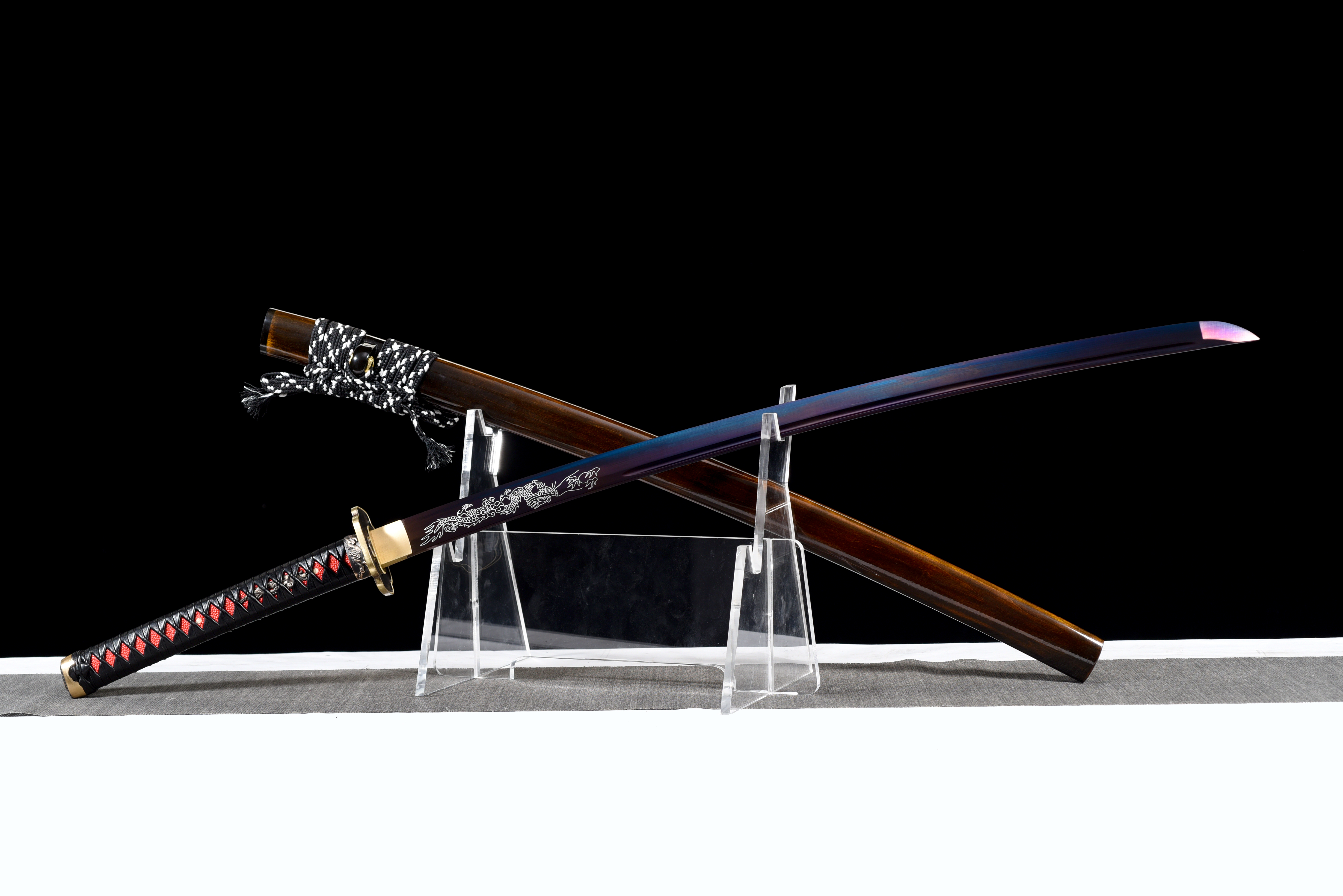 Purple Dragon Katana – High Manganese Steel, Full Tang