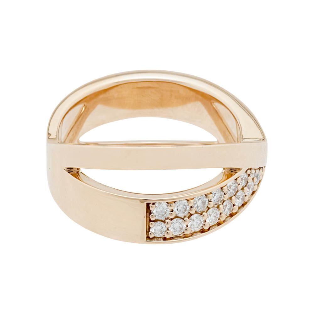 Tiffany & Co. Atlas Ring 18K Rose Gold Diamond