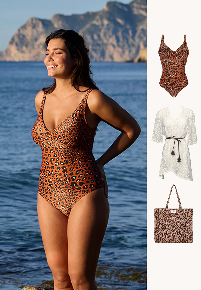 Ensemble maillot 1 pièce Langkawi avec tunique de plage et tote bag
