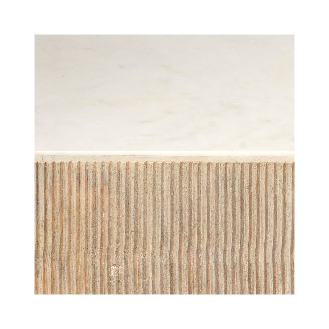 Jamie Young Small Argan Hexagon Table in Natural Wood u0026 White Marble