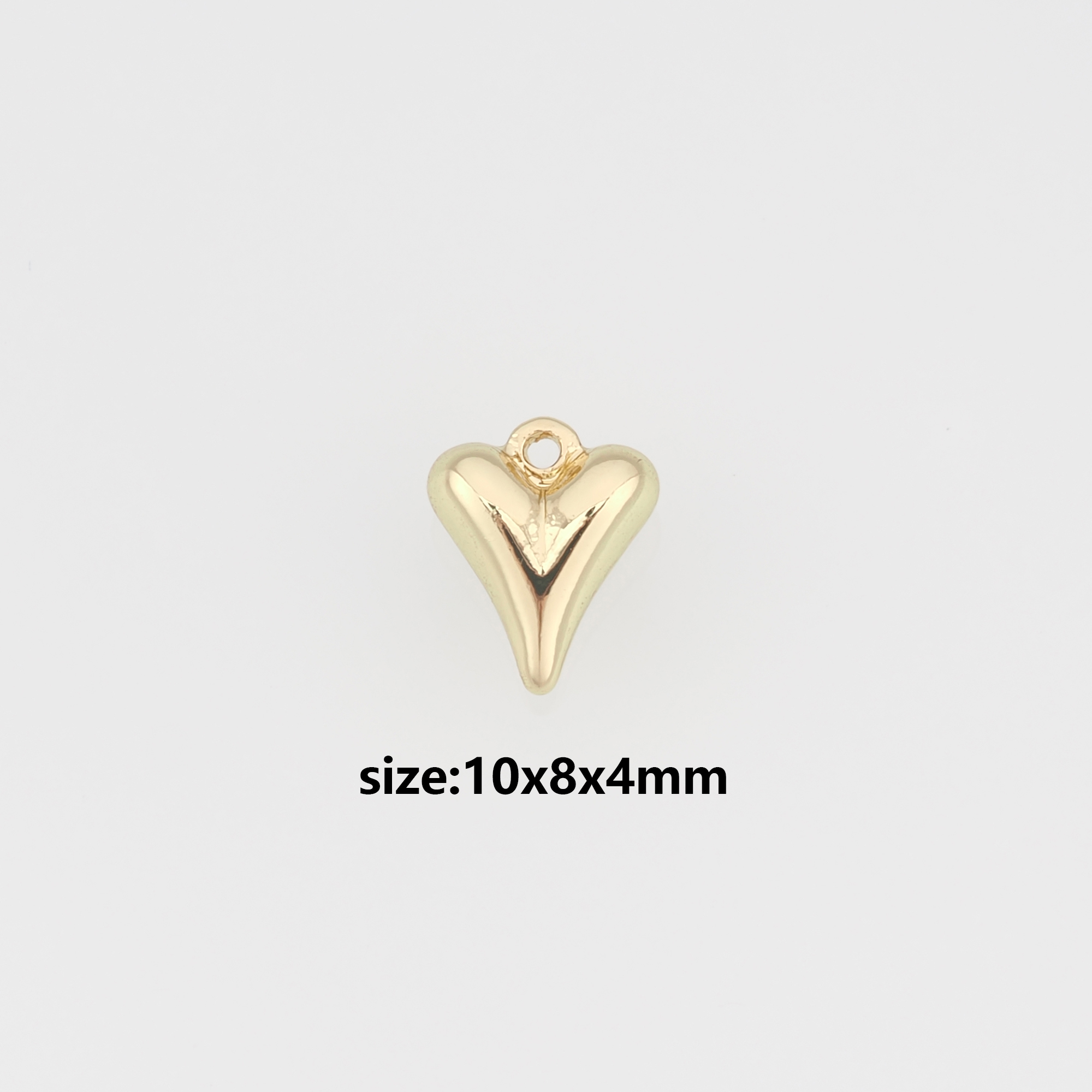 18K Gold Filled Heart Pendant,Heart Charm Earrings Necklace for DIY Jewelry Making Supply